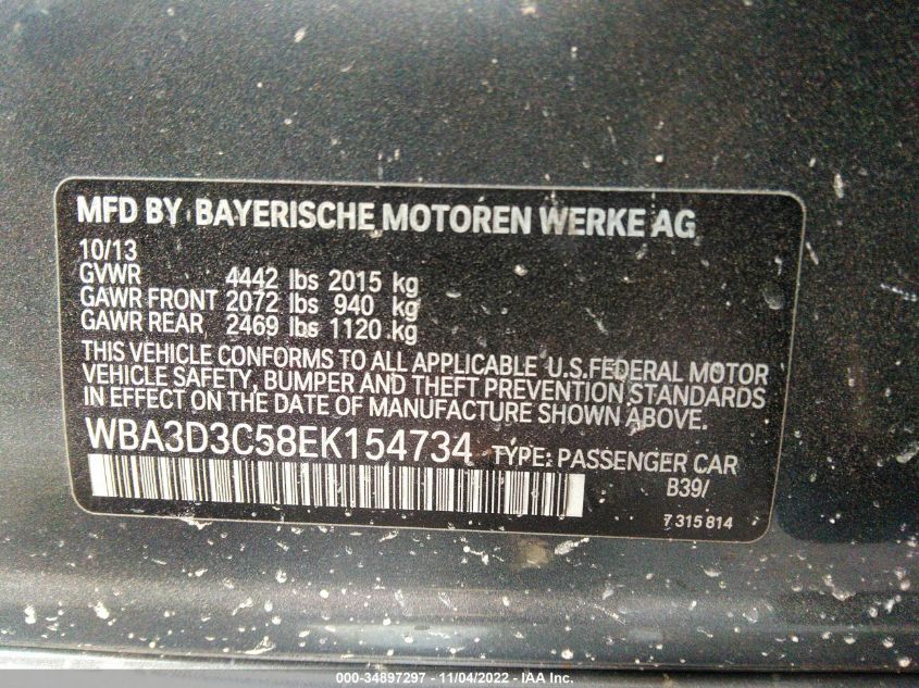 2014 BMW 328D WBA3D3C58EK154734
