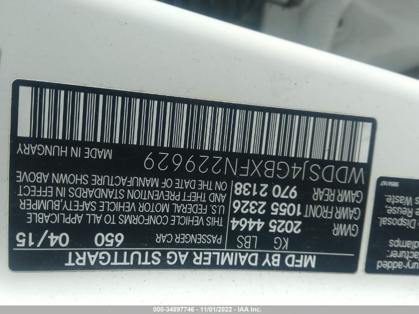 2015 MERCEDES-BENZ CLA-CLASS CLA 250 - WDDSJ4GBXFN229629