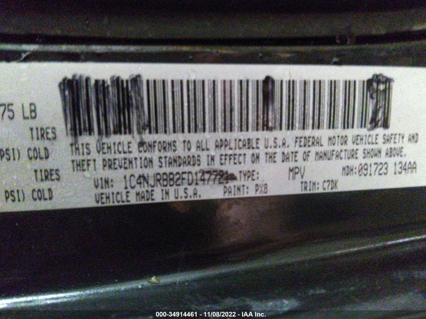 2014 JEEP PATRIOT LIMITED - 1C4NJRCB4ED633380