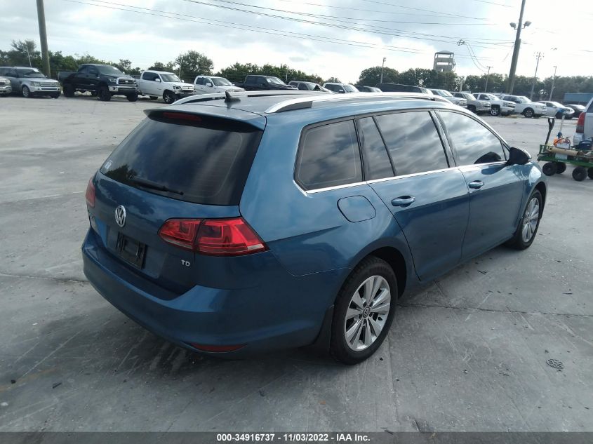 2015 VOLKSWAGEN GOLF SPORTWAGEN TDI SEL 3VWCA7AU6FM510845