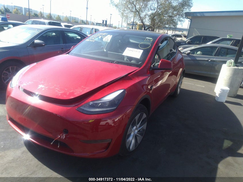 VIN 7SAYGDEE0NF516204 2022 TESLA MODEL Y LONG RANGE