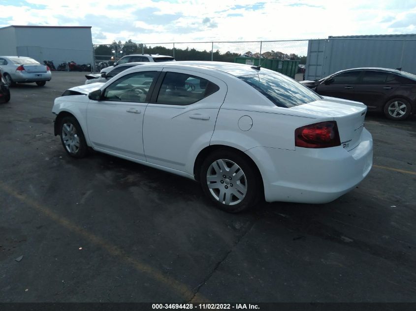 2014 DODGE AVENGER SE 1C3CDZAB1EN190010