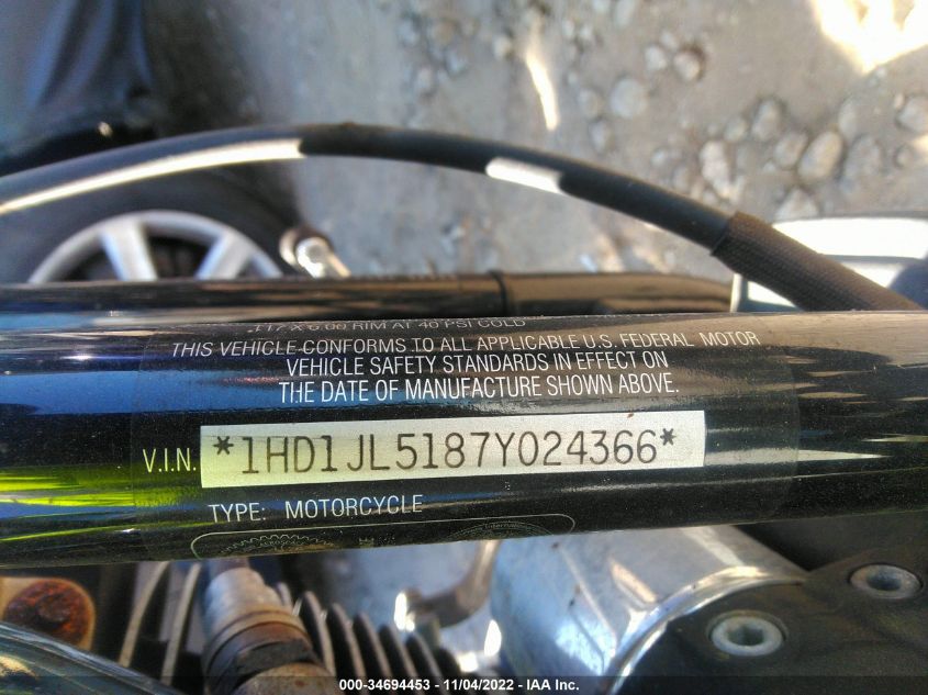 2007 HARLEY-DAVIDSON FXST CUSTOM 1HD1JL5187Y024366