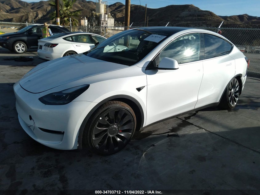VIN 7SAYGDEFXNF537327 2022 TESLA MODEL Y PERFORMANCE