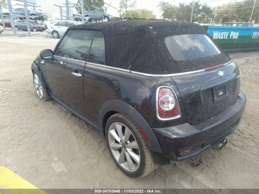 2013 MINI COOPER CONVERTIBLE S WMWZP3C56DT551255