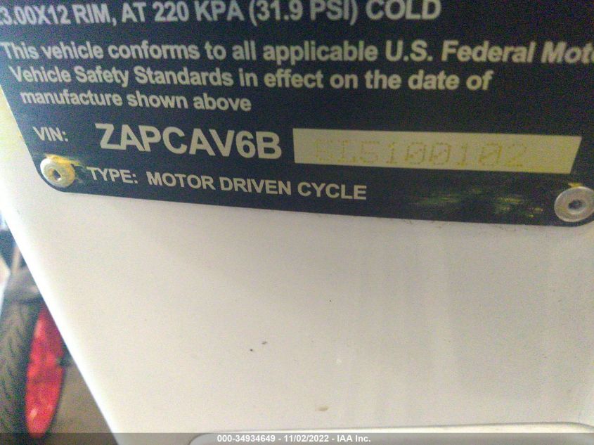 2020 VESPA PIAG PRM-50 ZAPCAV6B5L5100102