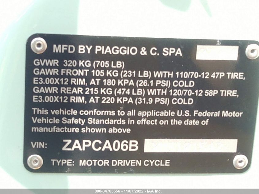 2021 VESPA PRIMAVERA ZAPCA06BXM5101542