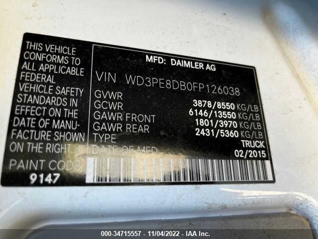 2015 MERCEDES-BENZ SPRINTER WD3PE8DB0FP126038
