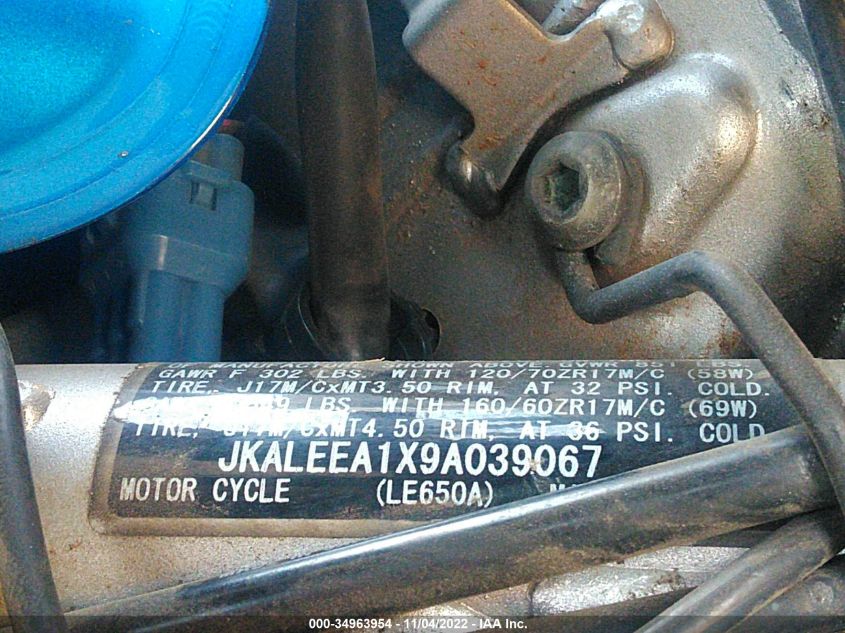 2009 KAWASAKI LE650 A JKALEEA1X9A039067