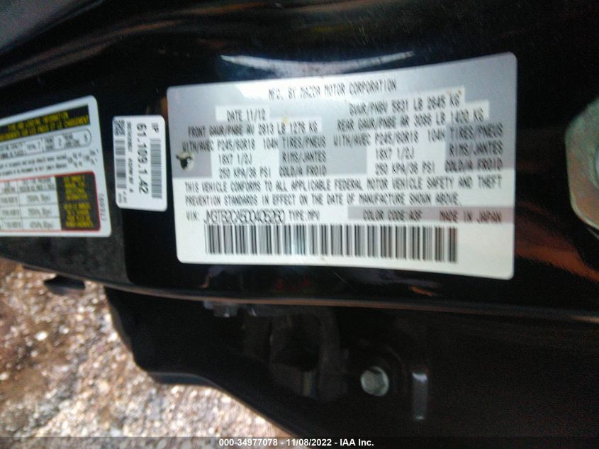 2013 MAZDA CX-9 TOURING JM3TB2CA5D0405260