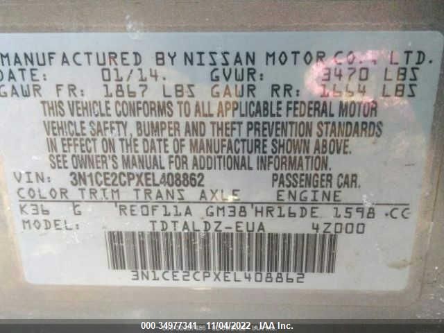 2014 NISSAN VERSA NOTE S PLUS 3N1CE2CPXEL408862