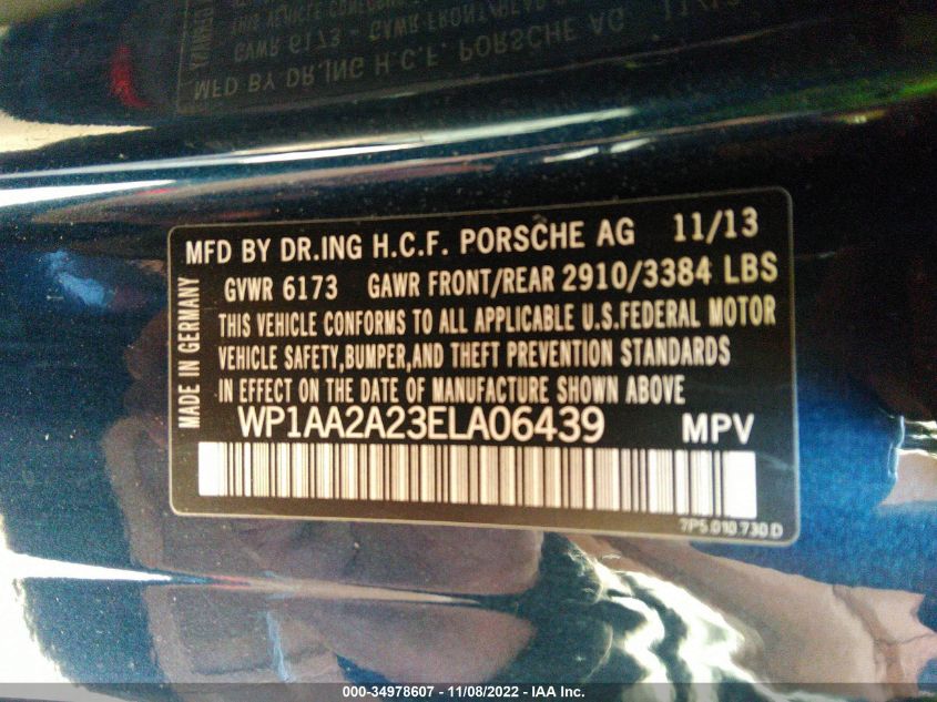 2014 PORSCHE CAYENNE WP1AA2A23ELA06439