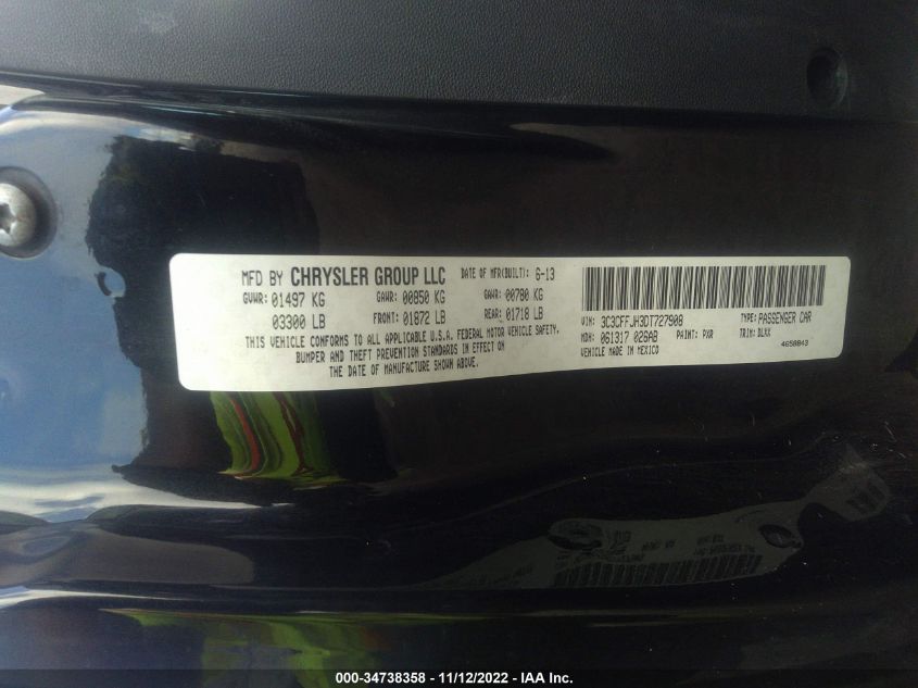 2013 FIAT 500C ABARTH 3C3CFFJH3DT727908