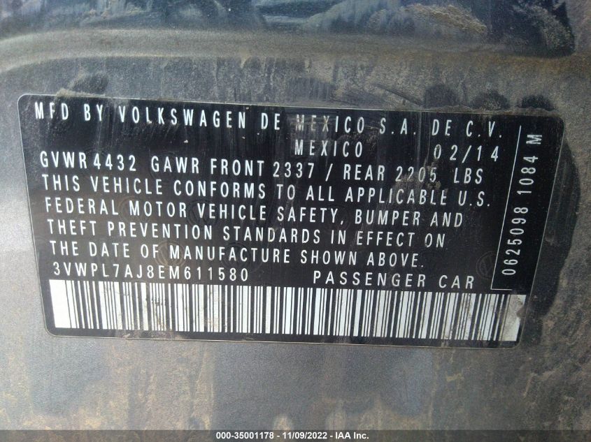 2014 VOLKSWAGEN JETTA SPORTWAGEN TDI W/SUNROOF 3VWPL7AJ8EM611580