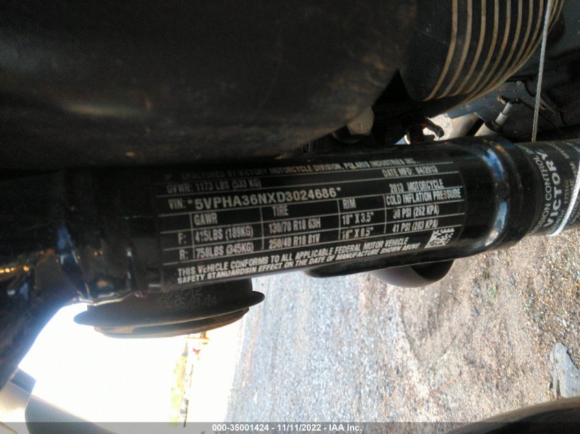 2013 VICTORY MOTORCYCLES HAMMER 8-BALL 5VPHA36NXD3024686