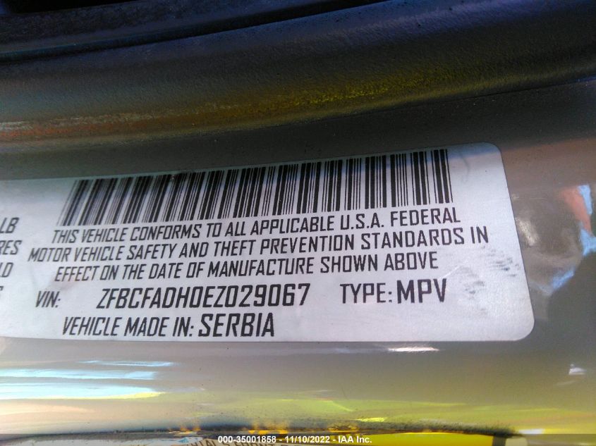 2014 FIAT 500L TREKKING ZFBCFADH0EZ029067