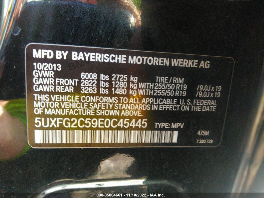 2014 BMW X6 XDRIVE35I 5UXFG2C59E0C45445