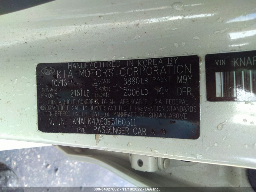 2014 KIA FORTE LX - KNAFK4A63E5160511