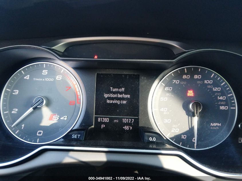 2015 AUDI S4 PREMIUM PLUS WAUBGAFL9FA061584