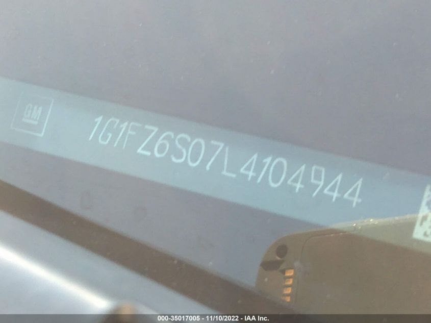 2020 CHEVROLET BOLT EV PREMIER 1G1FZ6S07L4104944