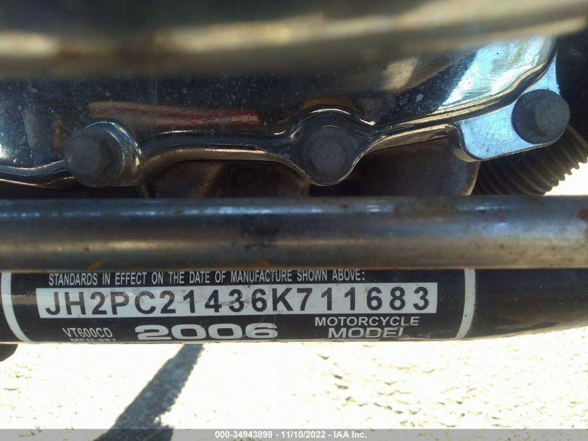 2006 HONDA VT600 CD JH2PC21436K711683