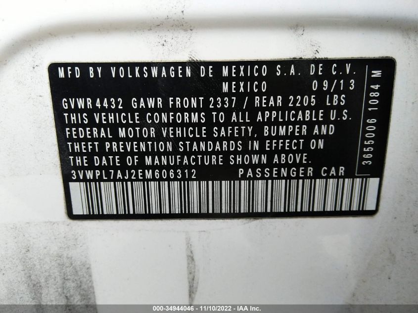 2014 VOLKSWAGEN JETTA SPORTWAGEN TDI W/SUNROOF & NAV 3VWPL7AJ2EM606312