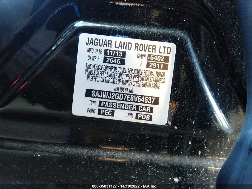 2014 JAGUAR XJ XJL PORTFOLIO SAJWJ2GD7E8V64637