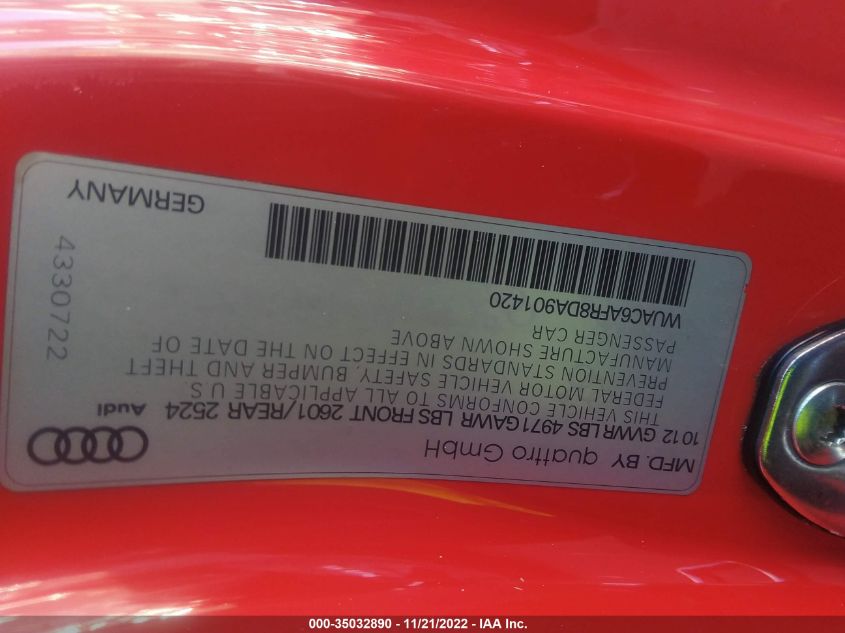 2013 AUDI RS 5 WUAC6AFR8DA901420