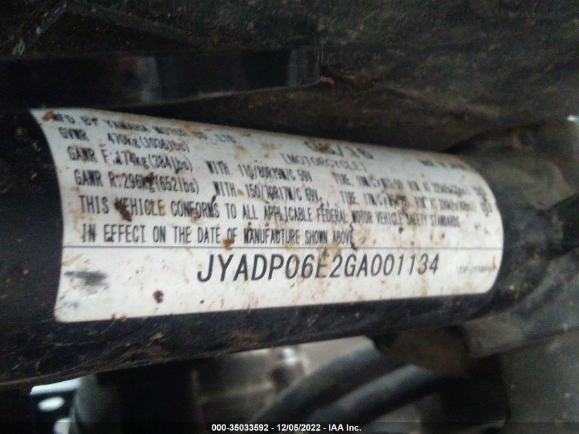 2016 YAMAHA XT1200Z JYADP06E2GA001134