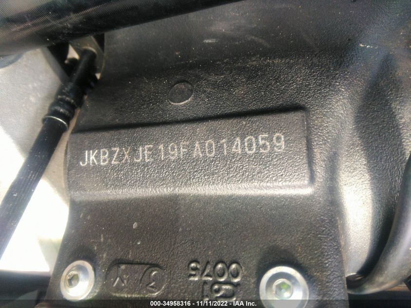 2015 KAWASAKI ZX636 E JKBZXJE19FA014059