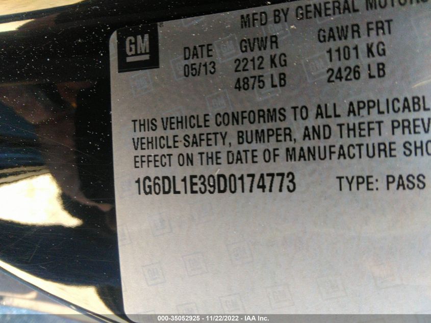 2013 CADILLAC CTS COUPE PERFORMANCE 1G6DL1E39D0174773