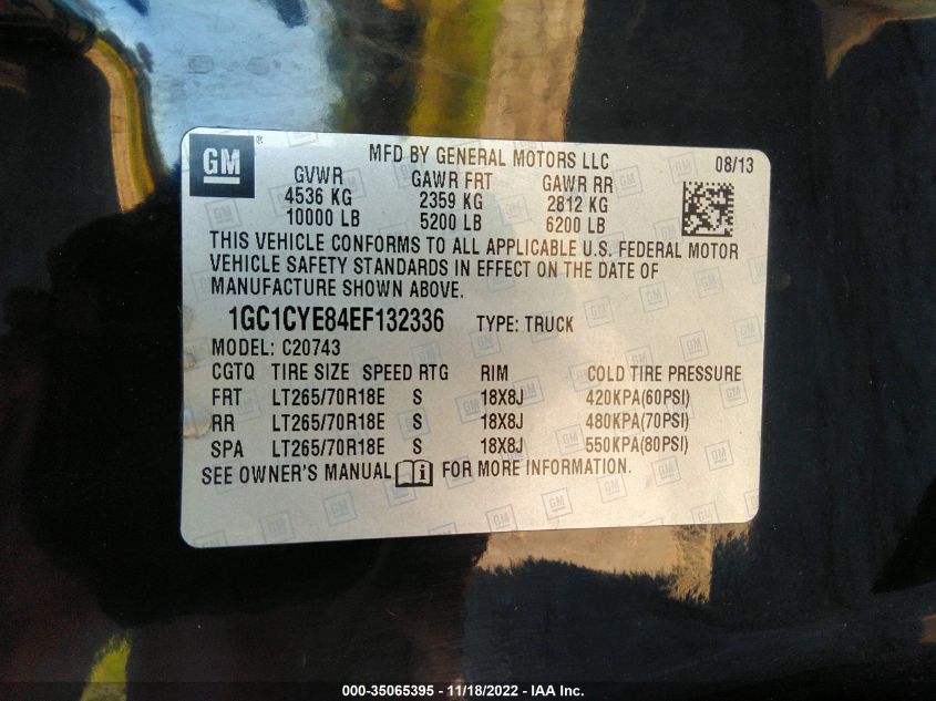 2014 CHEVROLET SILVERADO 2500HD LTZ 1GC1CYE84EF132336