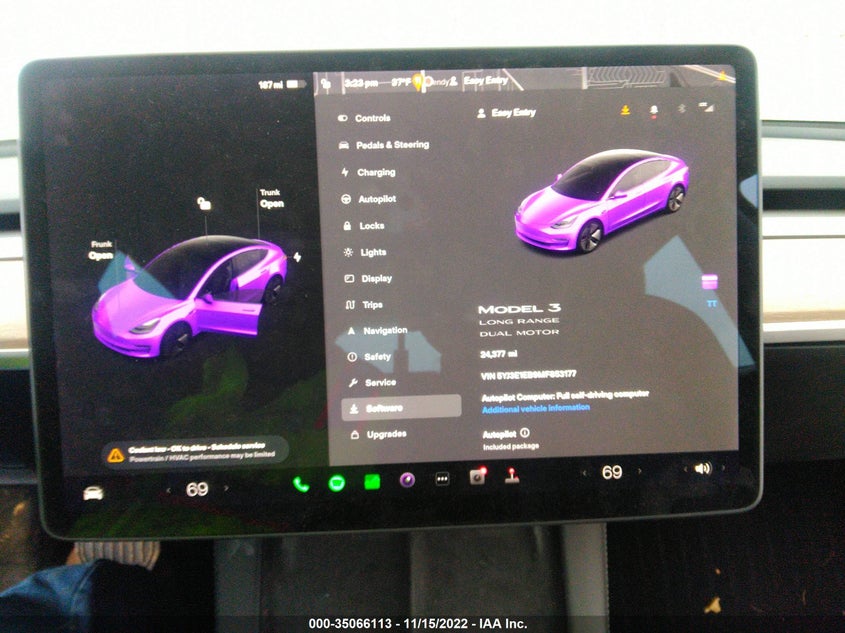VIN 5YJ3E1EB9MF853177 2021 TESLA MODEL 3 LONG RANGE