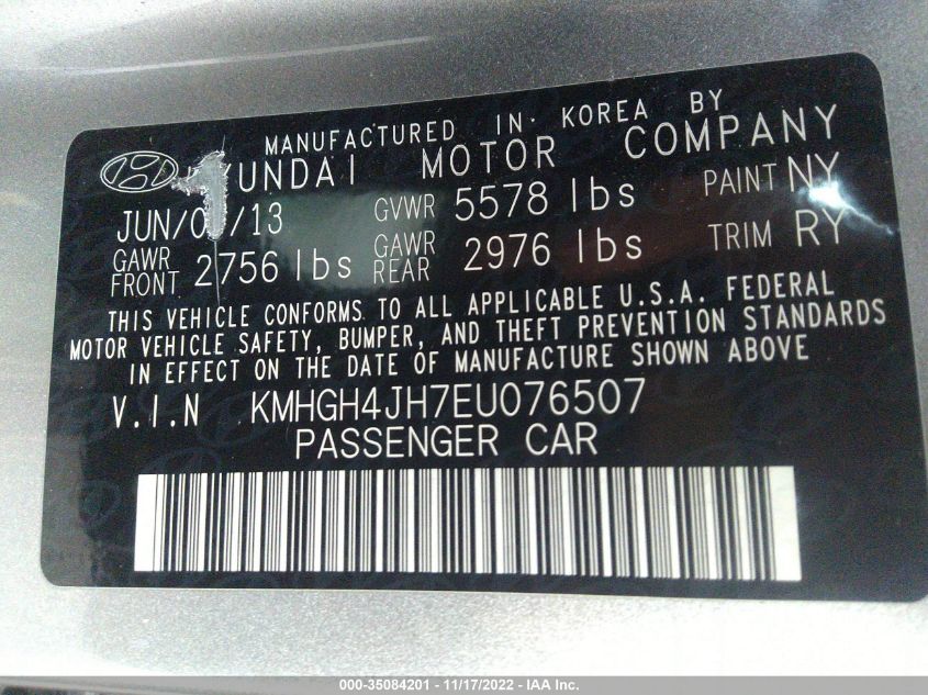 2014 HYUNDAI EQUUS SIGNATURE KMHGH4JH7EU076507