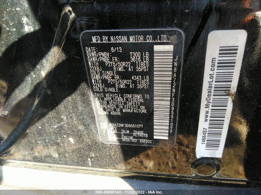 2013 INFINITI QX56 JN8AZ2NF3D9551077