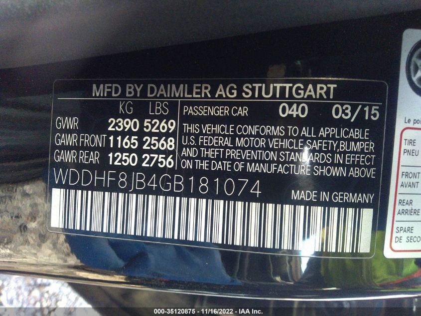 2016 MERCEDES-BENZ E-CLASS E 350 WDDHF8JB4GB181074