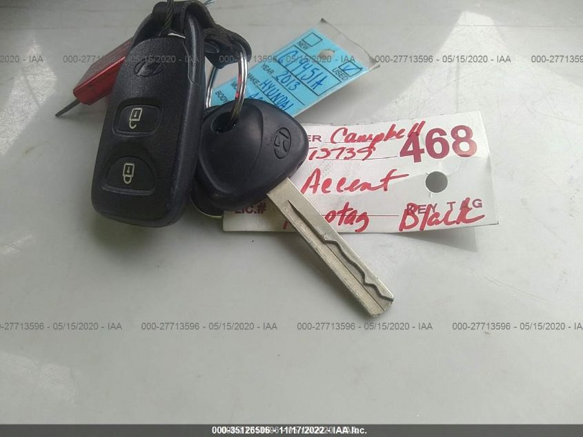 2013 HYUNDAI ACCENT GS KMHCT5AE7DU135806