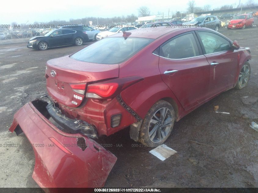 2016 HYUNDAI ELANTRA LIMITED KMHDH4AE7GU620340