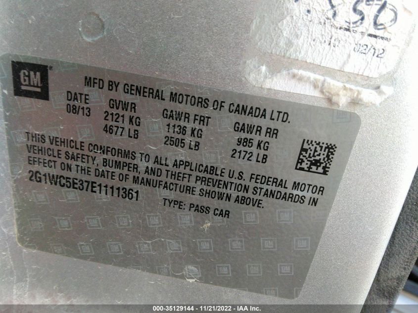 2014 CHEVROLET IMPALA LIMITED LTZ 2G1WC5E37E1111361