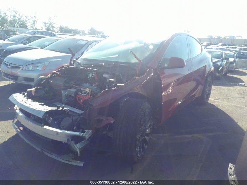 VIN 7SAYGDEE0NF352078 2022 TESLA MODEL Y LONG RANGE