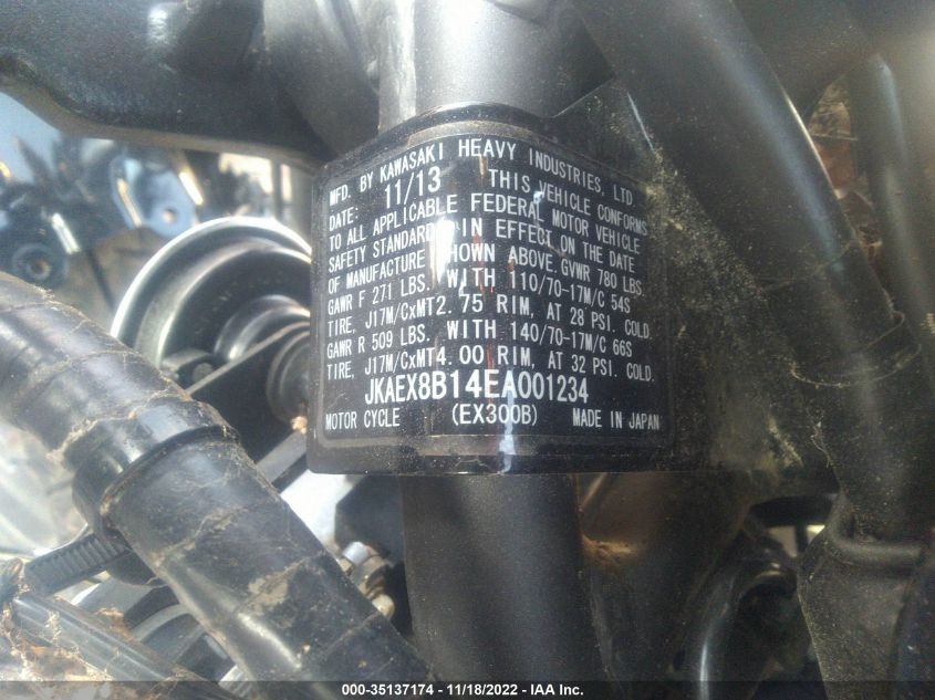 2014 KAWASAKI EX300 B - JKAEX8B14EA001234