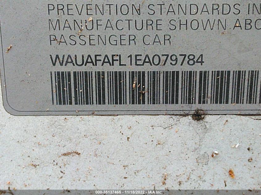 2014 AUDI A4 PREMIUM WAUAFAFL1EA079784