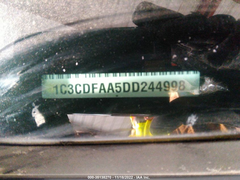 2013 DODGE DART SE 1C3CDFAA5DD244998