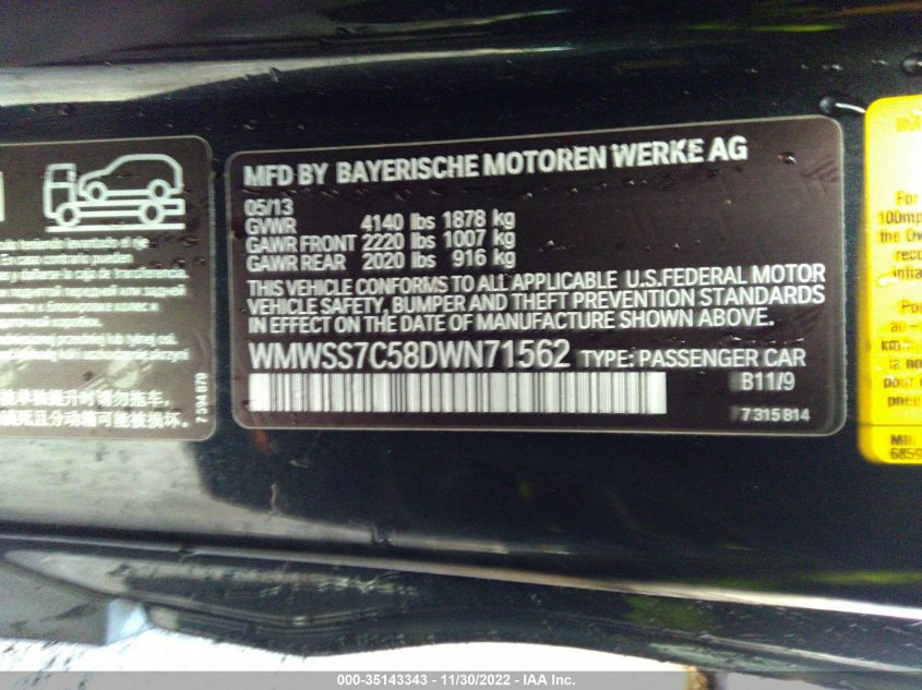 2013 MINI COOPER PACEMAN S ALL4 WMWSS7C58DWN71562