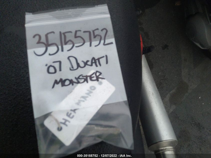 2007 DUCATI MONSTER 695 ZDM1RADM87B089204
