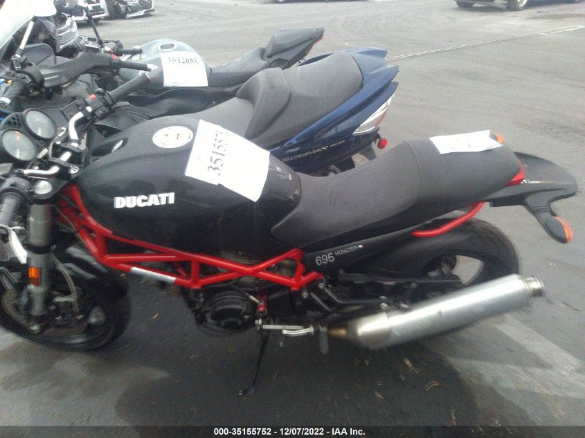 2007 DUCATI MONSTER 695 ZDM1RADM87B089204