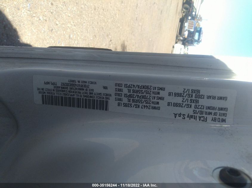 2016 RAM PROMASTER CITY CARGO VAN TRADESMAN ZFBERFAT4G6B39262