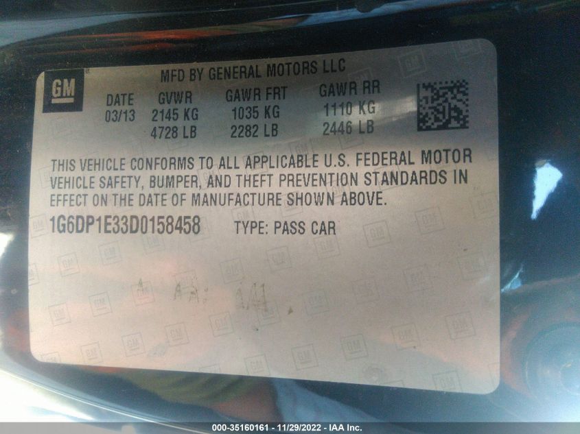 2013 CADILLAC CTS COUPE PREMIUM 1G6DP1E33D0158458