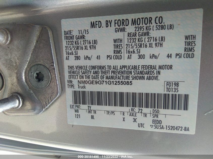 2016 FORD TRANSIT CONNECT WAGON TITANIUM NM0GE9G71G1255085