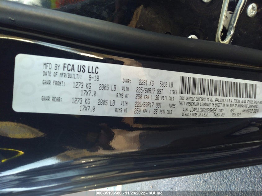 VIN 1C4PJLCB6KD298026 2019 JEEP CHEROKEE LATITUDE
